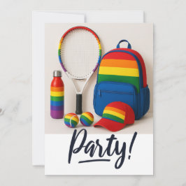 Tennis Das Thema des monatlichen Regenbogens Einladung