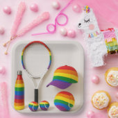 Tennis Das Thema des monatlichen Regenbogens Pappteller (Party)