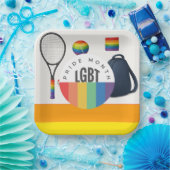 Tennis Das Thema des monatlichen Regenbogens Pappteller (Party)