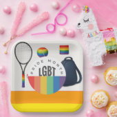 Tennis Das Thema des monatlichen Regenbogens Pappteller (Party)