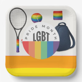 Tennis Das Thema des monatlichen Regenbogens Pappteller