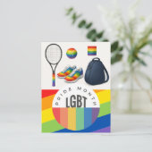 Tennis Das Thema des monatlichen Regenbogens Postkarte (Stehend Vorderseite)