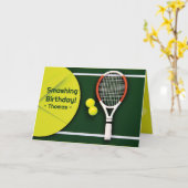 🎾 Tennis Delight: Ein toller Geburtstag Karte (Gelbe Blume)