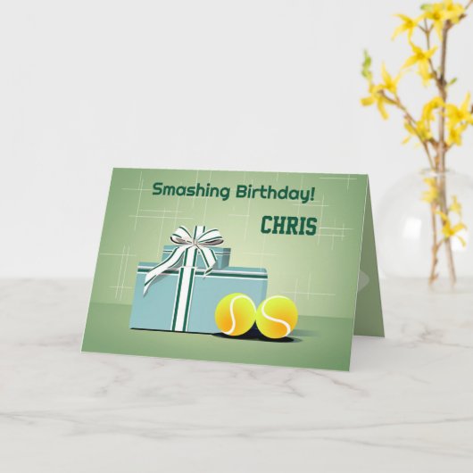 🎾 Tennis Delight: Ein toller Geburtstag Karte (Gelbe Blume)