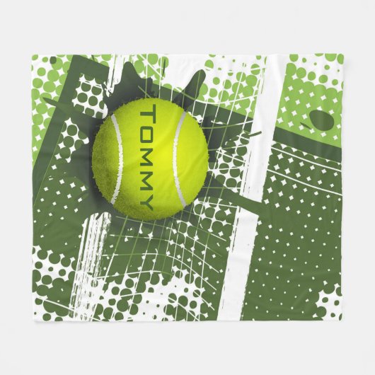 Tennis Design 1 Fleece Blanket (Vorderseite (Horizontal))