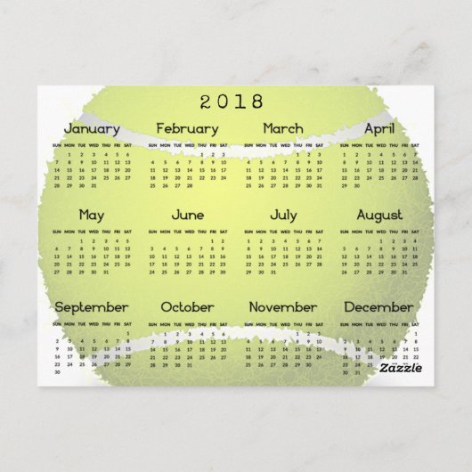 Tennis Design 2018 Postkartenkalender Postkarte (Rückseite)