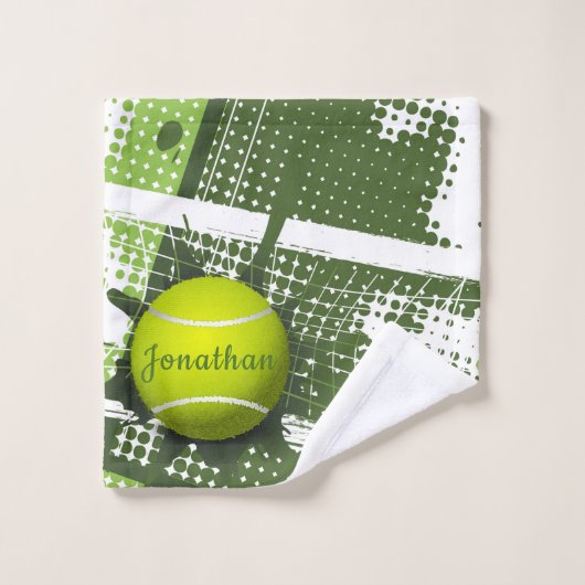 Tennis Design Badetuch Set (Waschlappen)