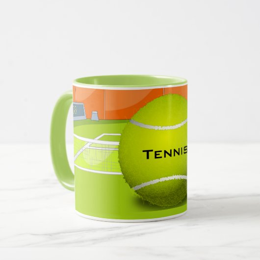 Tennis Design Coffee Tasse (Vorderseite Links)