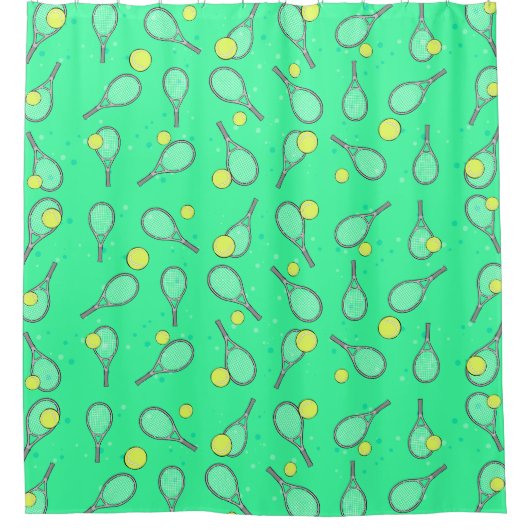 Tennis-Design Duschvorhang (Vorderseite)