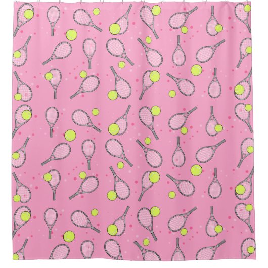 Tennis Design Duschvorhang (Vorderseite)