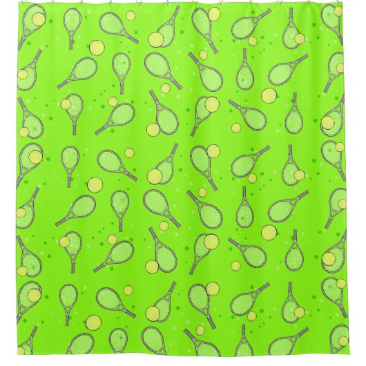 Tennis Design Duschvorhang (Vorderseite)