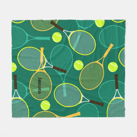 Tennis Design Fleecedecke (Vorderseite (Horizontal))