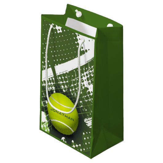 Tennis Design Geschenktasche Kleine Geschenktüte (Vorderseite Schrägansicht)