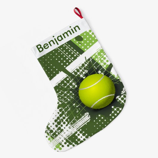 Tennis Design Grosser Weihnachtsmann-Strumpf Großer Weihnachtsstrumpf (Rückseite (Hängend))