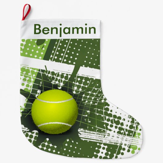 Tennis Design Grosser Weihnachtsmann-Strumpf Großer Weihnachtsstrumpf (Vorderseite)