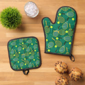 Tennis Design Ofenhandschuh & Topflappen-Set (Oben Unten)