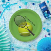 Tennis Design Paper Party Plate Pappteller (Party)