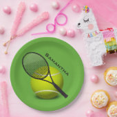 Tennis Design Paper Party Plate Pappteller (Party)