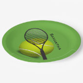 Tennis Design Paper Party Plate Pappteller (Schrägansicht)