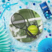 Tennis Design Paper Party Plate Pappteller (Party)