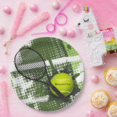 Tennis Design Paper Party Plate Pappteller (Party)