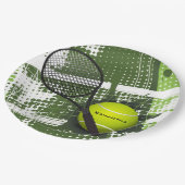 Tennis Design Paper Party Plate Pappteller (Schrägansicht)