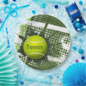 Tennis Design Paper Party Plate Pappteller (Party)