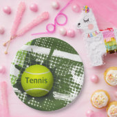 Tennis Design Paper Party Plate Pappteller (Party)