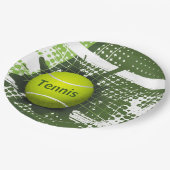 Tennis Design Paper Party Plate Pappteller (Schrägansicht)
