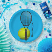Tennis Design Paper Party Plate Pappteller (Party)
