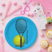 Tennis Design Paper Party Plate Pappteller (Party)