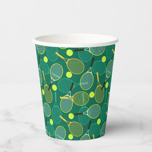 Tennis Design Pappbecher (Vorderseite)