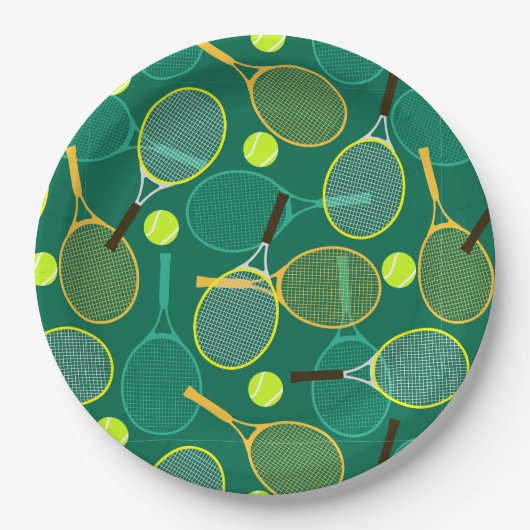 Tennis Design Pappteller (Vorderseite)