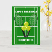 Tennis Design Personalisiert Bruder Geburtstag Karte (Gelbe Blume)