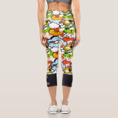 Tennis Design Super Hero Pop Art Funny Custom Capri Leggings (Rückseite)
