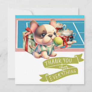 Tennis Dog Birthday Dankeskarte