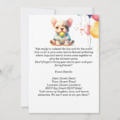 Tennis Dog Birthday Party Einladung (Rückseite)