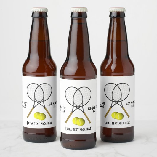 Tennis Doubles 3 Textbereiche Beer Flasche Label Bierflaschenetikett (Flaschen)