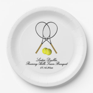 Tennis Doubles 3 Textelines Pappteller