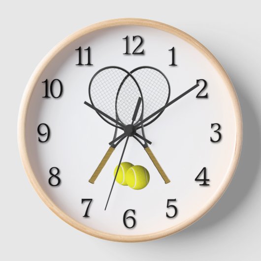Tennis Doubles Black Numbers Uhr (Vorderseite)