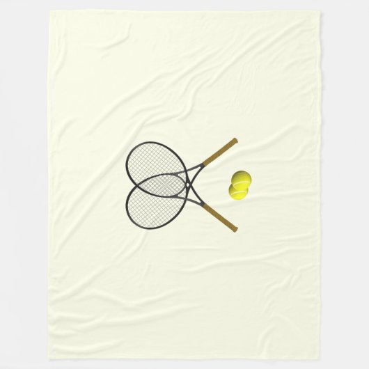 Tennis Doubles Cream Fleecedecke (Vorderseite)