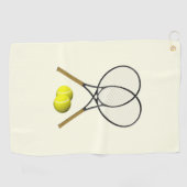 Tennis Doubles Cream Golfhandtuch (Horizontal)