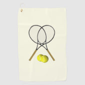Tennis Doubles Cream Golfhandtuch (Vorderseite)