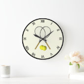 Tennis Doubles Cream Große Wanduhr (Zuhause)