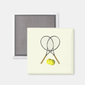 Tennis Doubles Cream Magnet (Vorderseite/Rückseite)