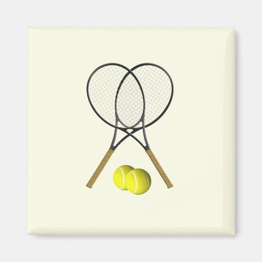 Tennis Doubles Cream Magnet (Vorne)