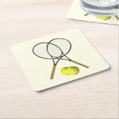 Tennis Doubles Cream Rechteckiger Pappuntersetzer (angewinkelt)