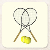 Tennis Doubles Cream Rechteckiger Pappuntersetzer (Vorderseite)