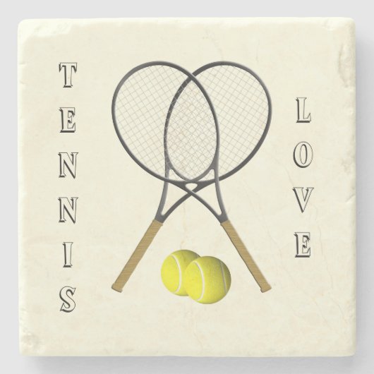 Tennis Doubles Cream Steinuntersetzer (Vorderseite)
