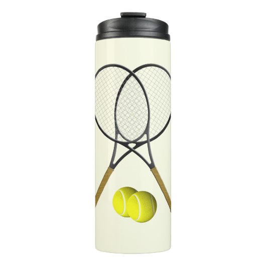 Tennis Doubles Cream Thermosbecher (Vorderseite)